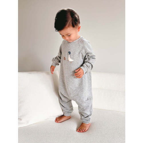 Football Goose Fleece Baby Jumpsuit | günamüna