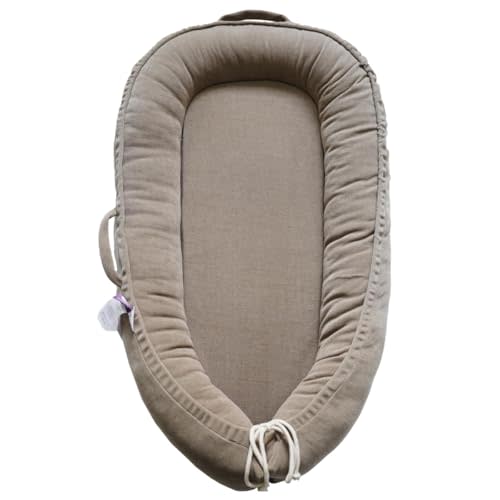 CooCooBaby Infant Lounger, Baby Nest Cover for Baby Girls & Boys, Newborn Essentials for Baby 0-12 Months, 100% Cotton Breathable (Fields of Rye, Corduroy)