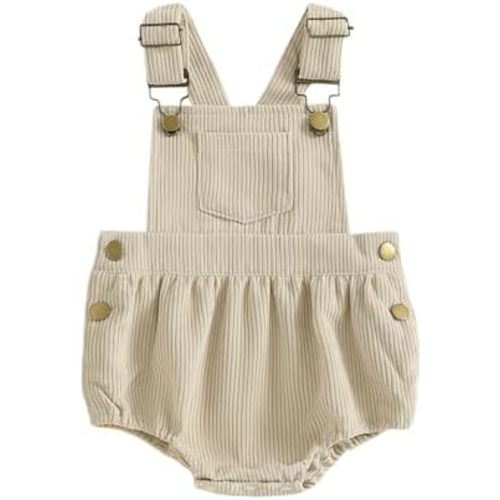 Honganda Infant Baby Boy Girl Corduroy Overalls Romper Sleeveless Straps Button Jumpsuit Unisex Baby Corduroy Overalls