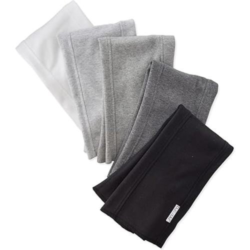 Butterblu Bailey 5-Pack Burp Cloths 100% Organic Cotton Knit for Newborn & Baby Boys & Girls, Stone, One Size