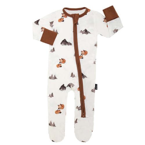 Footed Bamboo Sleeper - Foxes – Belan.J