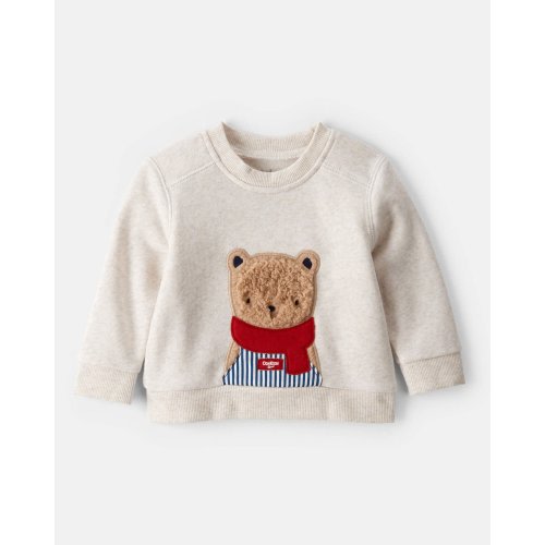 Baby Boy Bear Fleece Long-Sleeve Pullover Sweatshirt - Beige - OshKosh | Carter's