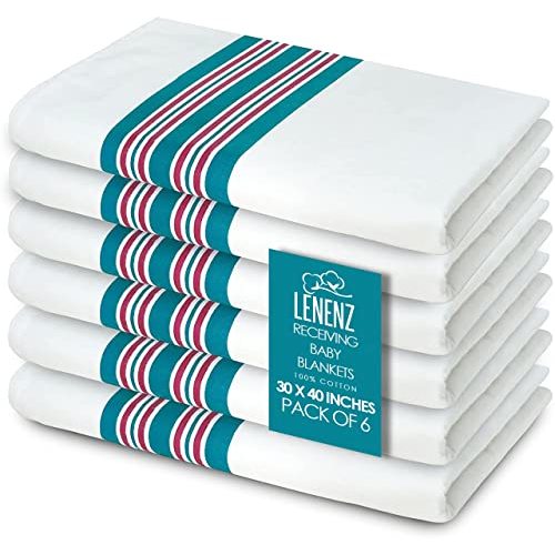 Baby Receiving Blankets, 100% Cotton Flannel Receiving Blanket, Perfect for swaddling & Wrapping, Ultra-Soft Hospital Blankets, Size 30 x 40 inch (6)