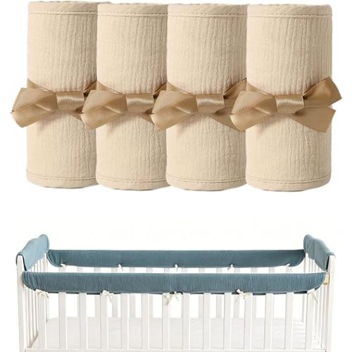 4PC Crib Rail Teething Guard (Khaki)