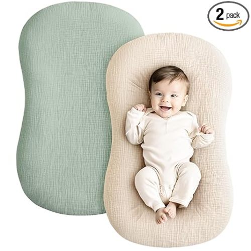 Lounger Cover 2-Pack, Green and Wheat