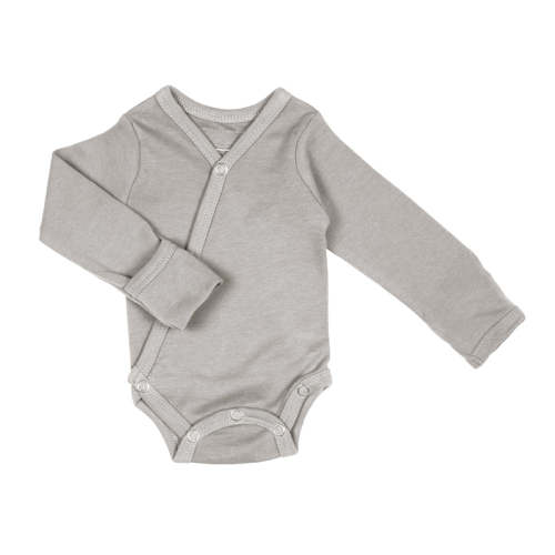 Light Gray | Organic Kimono Bodysuit Preemie-NB