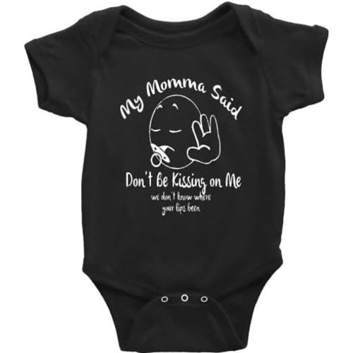 GKrepps My Momma Said Don't Be Kissing On Me Long Sleeve Baby Girls'One-Piece Rompers