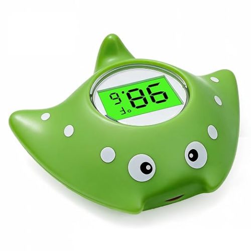 Baby Bath Thermometer, Floating Digital Water Thermometer with 3-Color Backlit Temperature Alert, BPA-Free Waterproof Bath Toy, Accurate LCD Display for Infant, Toddler, Kids & Pets
