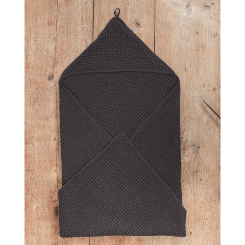 Linen Baby Towel | Baby Bath Wrap in Dark gray | MagicLinen