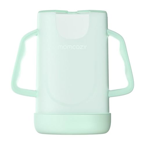Momcozy Baby Pouch Holder No Squeeze, Baby Food & Juice Box Holder, Mess-Free, Easy Grip for Self-Feeding, BPA-Free & DEHP-Free, Must-Have for Babies, Green