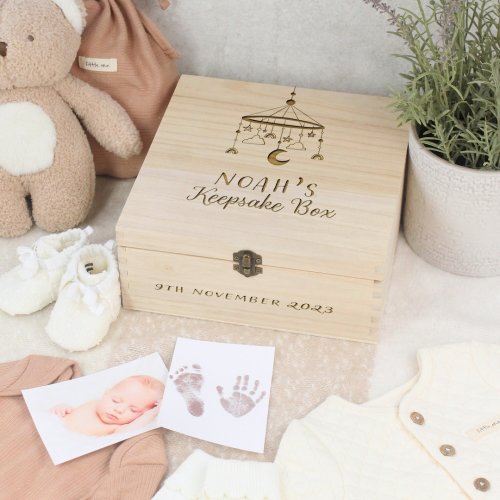 New Baby Wooden Personalised Keepsake Box, New Born Baby, Luxury Baby Shower Gift, New Baby Gift, New Parents Gift, Special Memory Box