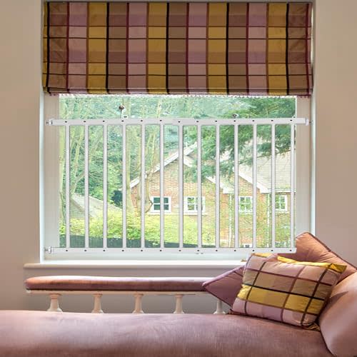Window Safety Guards for Children,Adjustable 20.5"-41.3" Wide Window Guards Kids, Child Safety Guard Prevents Accidental Falls(White, 2 Piece)
