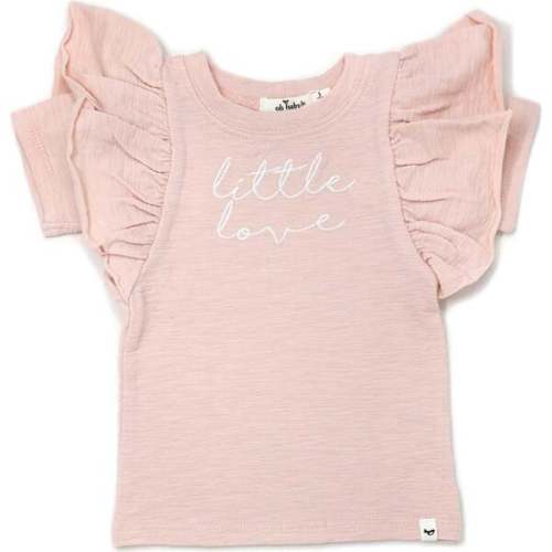 "little loves" Embroidery Butterfly Slub Tee, Pale Pink - Oh Baby! | Maisonette