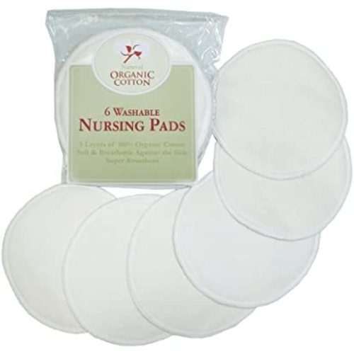 TL Care Nursing Pads Made with Organic Cotton, Natural Color, 6 Count