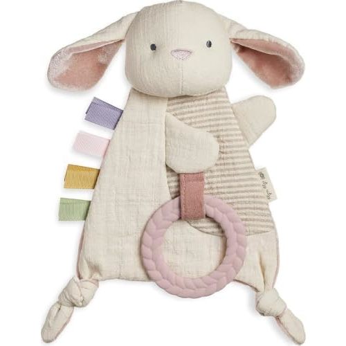 Itzy Ritzy Bitzy Crinkle Sensory Toy with Teething Toy, 0+ Months, Bunny