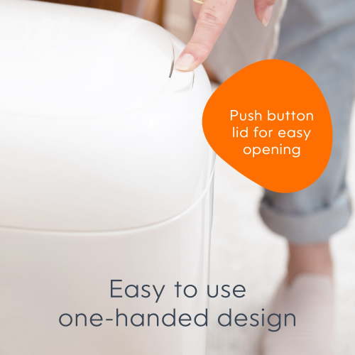 Diaper Genie Classic Pail,White,1 Diaper Pail,1 Square Refill - 165 Ct