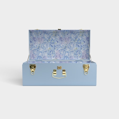 Petite Trunk - Light Blue, Nantucket Blooms fabric
