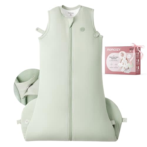 Momcozy Sleep Sack for Baby 0-6 Months, 1.5 TOG Baby Wearable Blanket with Supportive Plush Filling, Two-Way Zipper for Easy Diaper Changes, Snap-Fit Design for Growing Babies, Small, Green