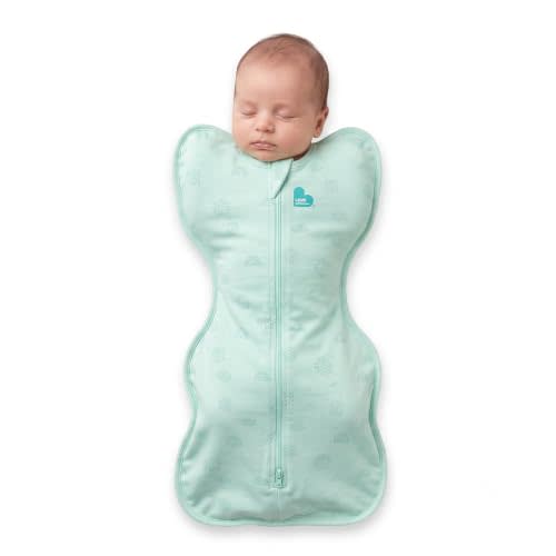 Love to Dream Organic Cotton Swaddle, Baby Sleep Sack, Swaddle Up Self-Soothing Swaddles for Newborns, Get Longer Sleep, Secure Fit Helps Calm Startle Reflex, 1.0 TOG Sleep Sack, Mint Celestial Dot