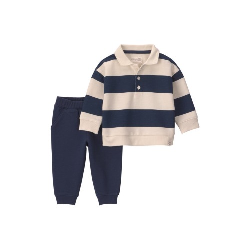 Kids' Organic Cotton Polo Shirt & Pants Set