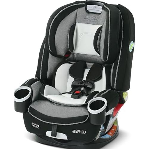 Graco® 4Ever DLX 4-in-1 Car Seat Grey Infant to Toddler Car Seat with 10 Years of Use Rear-facing Forward-facing and Booster Modes Safe Comfortable and Convenient