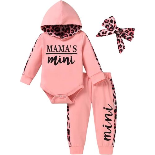 Baby Girl Long Sleeve Infant Hoodie Romper Pants Outfit