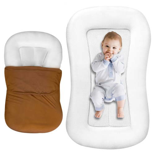Gofinoday Baby Lounger for Newborn 0-24M+,Portable Infant Support Pad for Tummy Time and Diaper Changes, Detachable Breathable Cotton Pad,Green