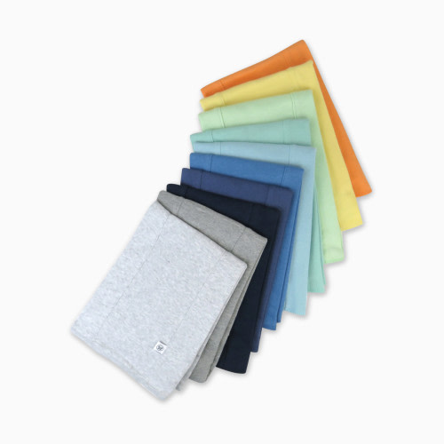 10-Pack Organic Cotton Tri-fold Burp Cloths - Rainbow Blues