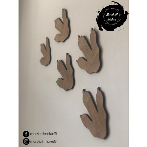 Wooden dinosaur footprints, dinosaur bedroom decoration, dinosaur wall art design