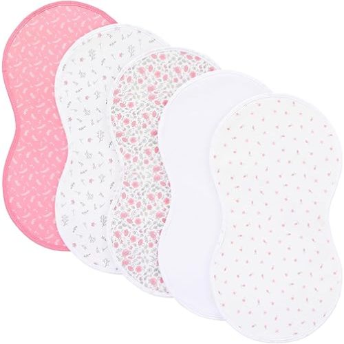 sleepyturtle Pack of 5,Baby Burp Cloths,Soft and Absorbent,Unisex,Easy to Use