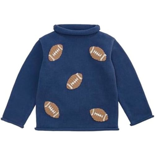 Mud Pie Baby-Boys Kids Football Rollneck Sweater