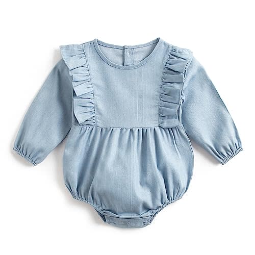 Simplee kids Baby Infant Girls Cotton Long Sleeve Summer Ruffle Romper 3-24 Months