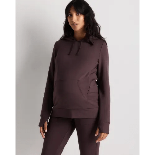 SuperSoft Fleece Maternity & Nursing Hoodie in Smoked Thyme Green