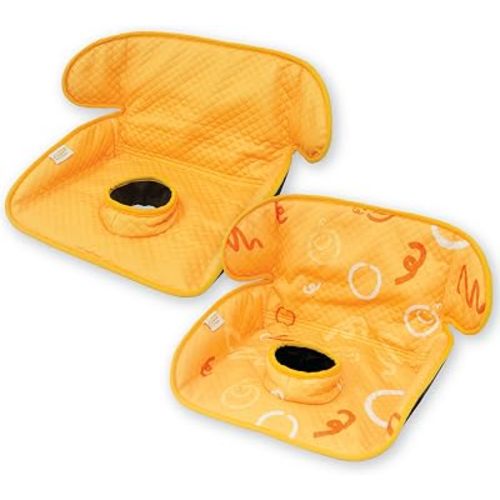 Piddle Pad 2-Pack, Potty Training Car Seat Protector, Toddler Car Seat Cover & Stroller Protector, Machine Washable Waterproof Car Seat, Anti-Slip, Universal Fit (Orange)