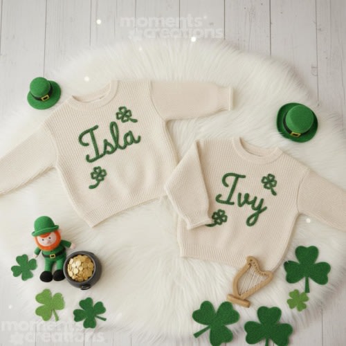 Personalized St Patrick's Day Sweater: Shamrock Clover Keepsake