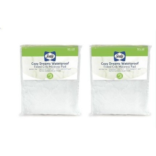 Sealy Cozy Dreams Waterproof Fitted Crib Toddler Mattress Pad - 2pk