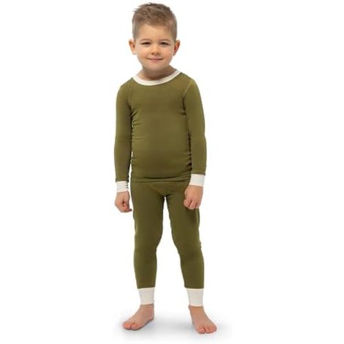 Soft Viscose from Bamboo Pajamas for Kids - Toddler Pajamas for Boys & Girls - Two Piece Set PJs