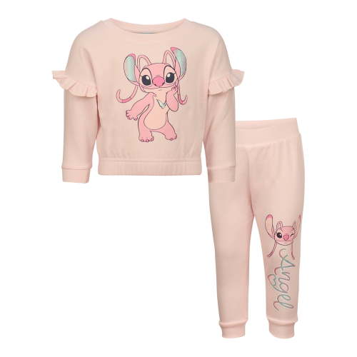 Disney Clothes Baby Girls Sweatshirt & Pants Set – Marie, Lilo & Stitch, and Minnie Mouse Outfit Set (12M–24M)
