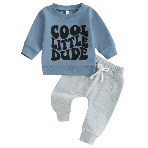 HCNTES Toddler Baby Boy Pants Set Crewneck Sweatshirt Long Sleeve Shirt And Pants Fall Winter Clothes Outfit Set baby boy pants green(Blue,3-6 Months)