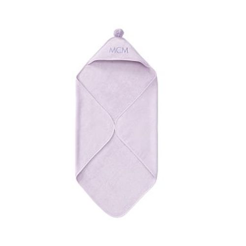 Super Soft Pom Pom Baby Hooded Towel , Nursery Wrap , Lavender
