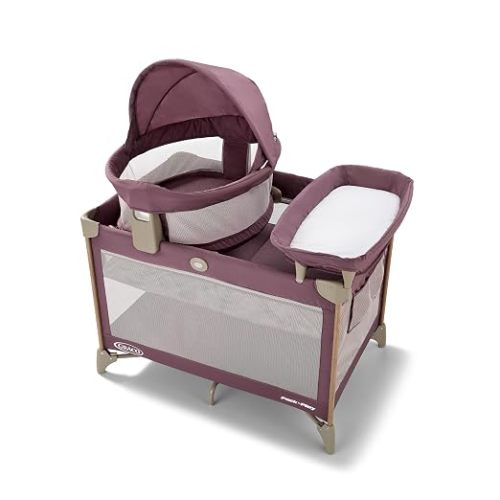 Graco Pack 'n Play Travel Dome Lux Playard, 4-in-1 Baby Playpen with Bassinet, Indoor or Outdoor Portable Playpen with UV 50 Canopy
