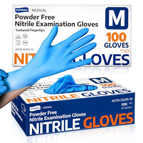 Medical Soft Max™ Nitrile Exam Gloves, 100 Count Latex-Free Powder-Free Non-Sterile Food Safe Disposable Glove, Blue
