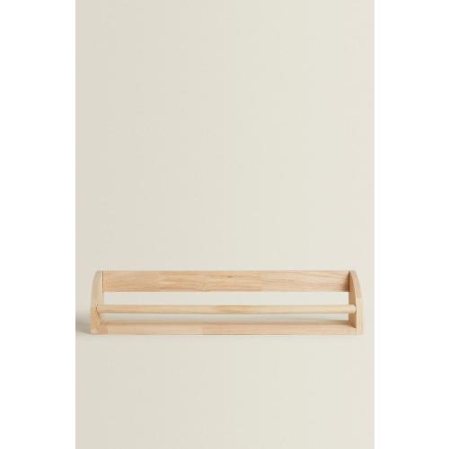 CHILDREN’S WOODEN SHELF WITH FRONT BAR