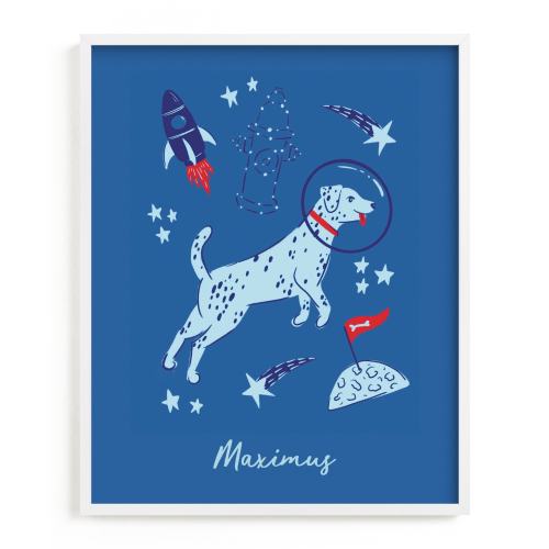 Space Pup Custom Open Edition Children's Art Print by Kristin Mastoras