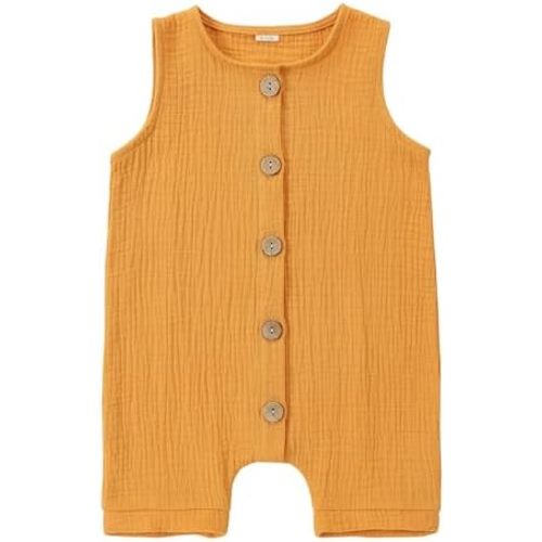 MICHLEY Baby Sleeveless Summer Romper Infant Toddler Cotton Outfits Unisex Boys Girls Jumpsuit 0-24 Months