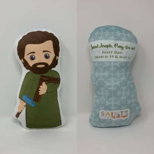 Saint Joseph the worker Stuffed Saint Doll. Saint Gift. Easter Gift. Baptism. Catholic Baby Gift. Saint Joseph Stuffed Doll. Joseph Gift.