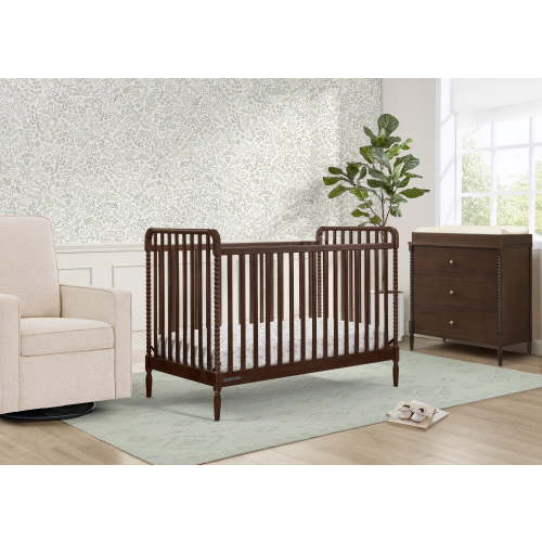 Delta Children Lily 4-in-1 Convertible Crib - Greenguard Gold Certified, Walnut Espresso