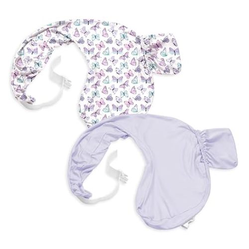 TotAha Soft Nursing Pillow Cover: Compatible with My Brest Friend Breastfeeding Pillow, 2-Pack Stretch Replacement Slipcovers with Side Pocket & Adjustable Strap, Machine Washable, Pillow Not Included