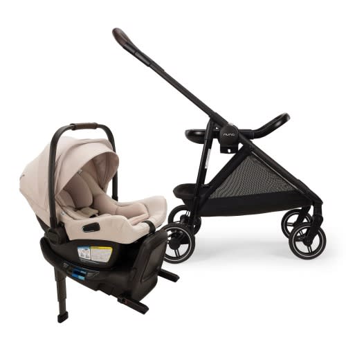 Nuna Flex System Frame + PIPA Aire RX Travel System Bundle - Biscotti
