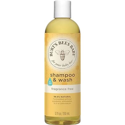 Burt's Bees Baby Shampoo & Wash, Fragrance Free & Tear Free Baby Soap - 12 Ounce Bottle